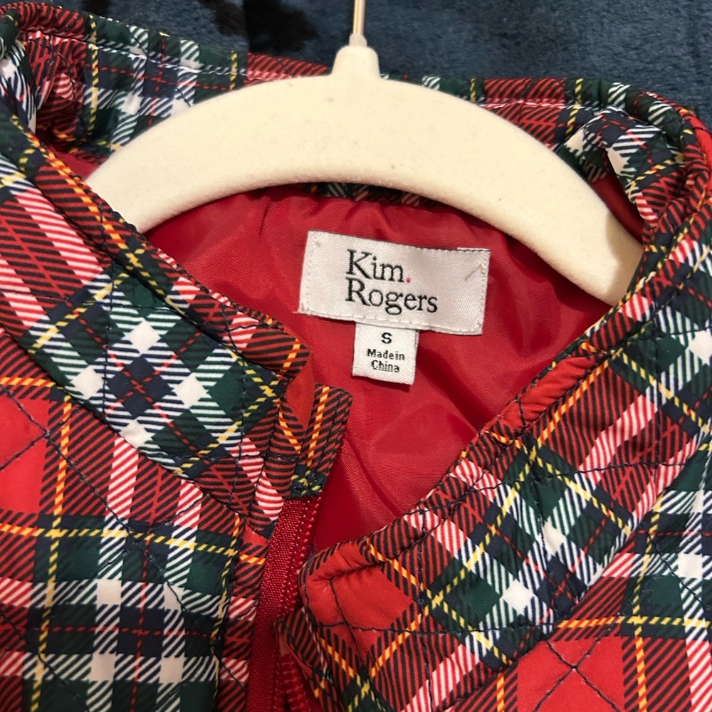 Kim Rogers Holiday Red & Green Jacket Size S - Picture 4 of 5